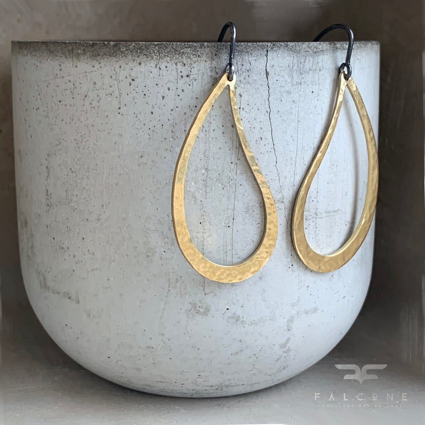 Brass and Silver Earrings 'Drop'