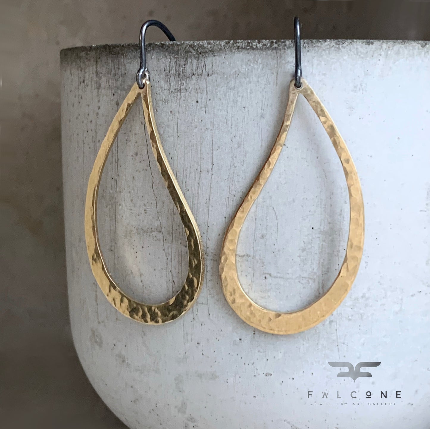 Brass and Silver Earrings 'Drop'