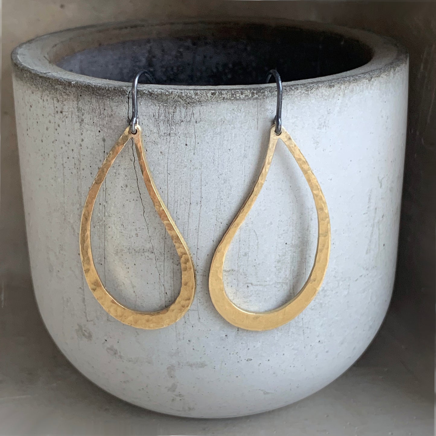 Brass and Silver Earrings 'Drop'