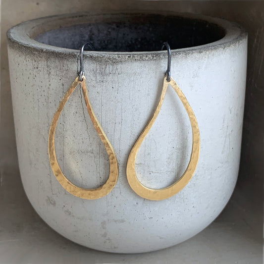 Brass and Silver Earrings 'Drop'