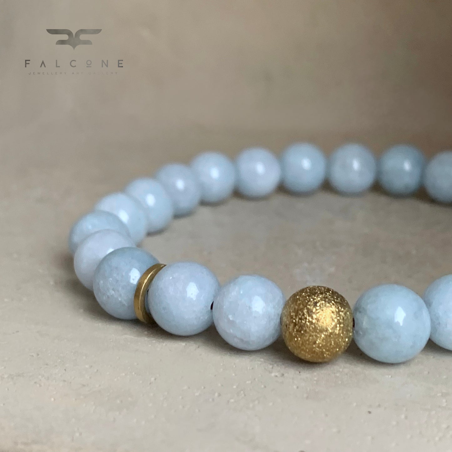 Jade and Brass Bracelet 'Heaven Blue'