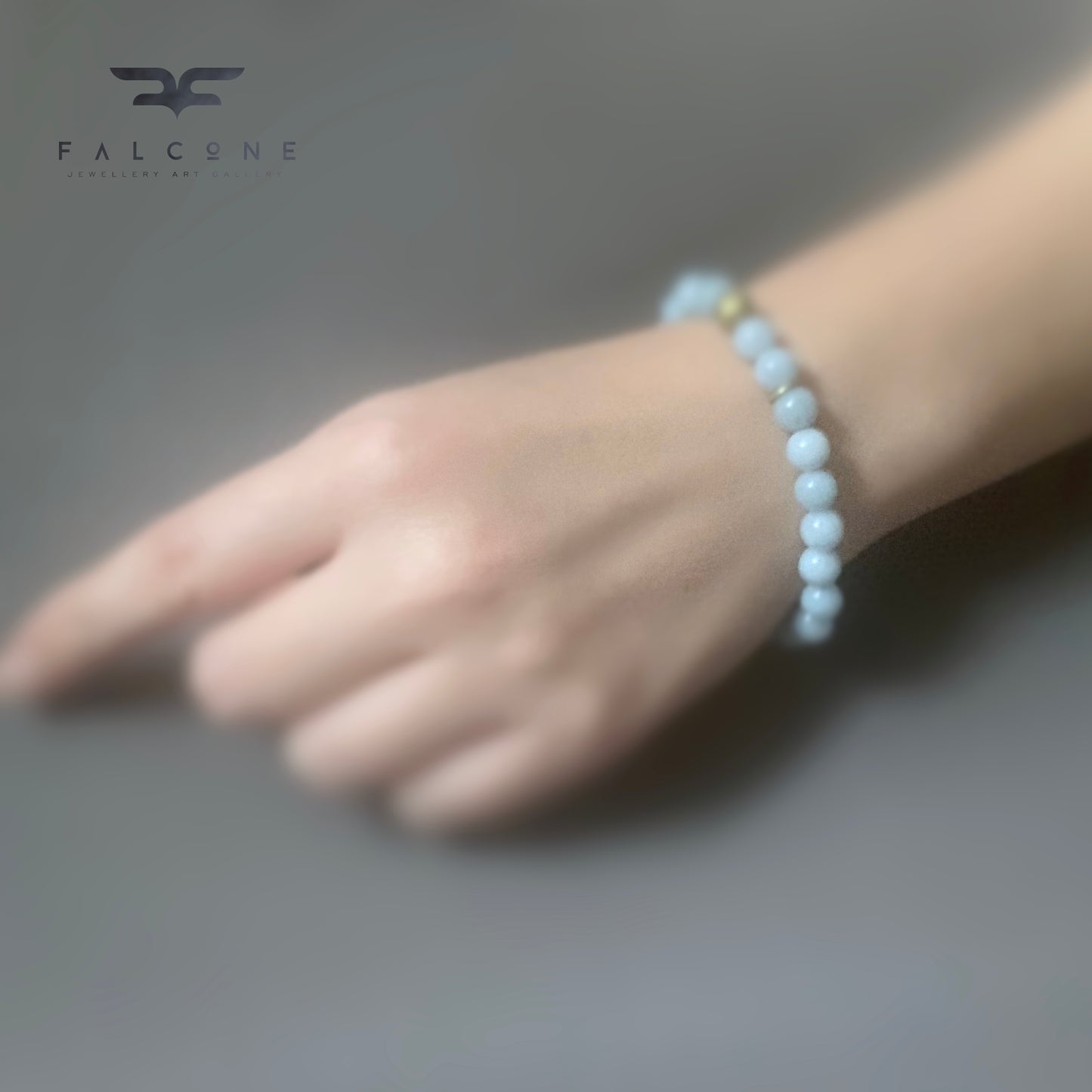 Jade and Brass Bracelet 'Heaven Blue'