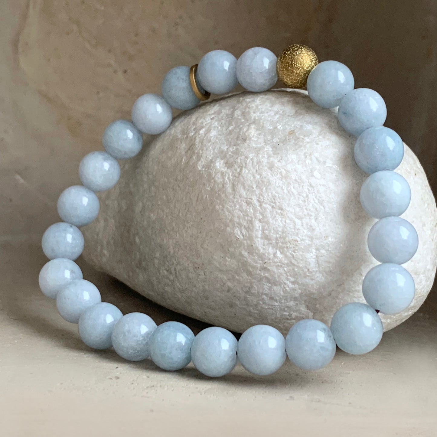 Jade and Brass Bracelet 'Heaven Blue'