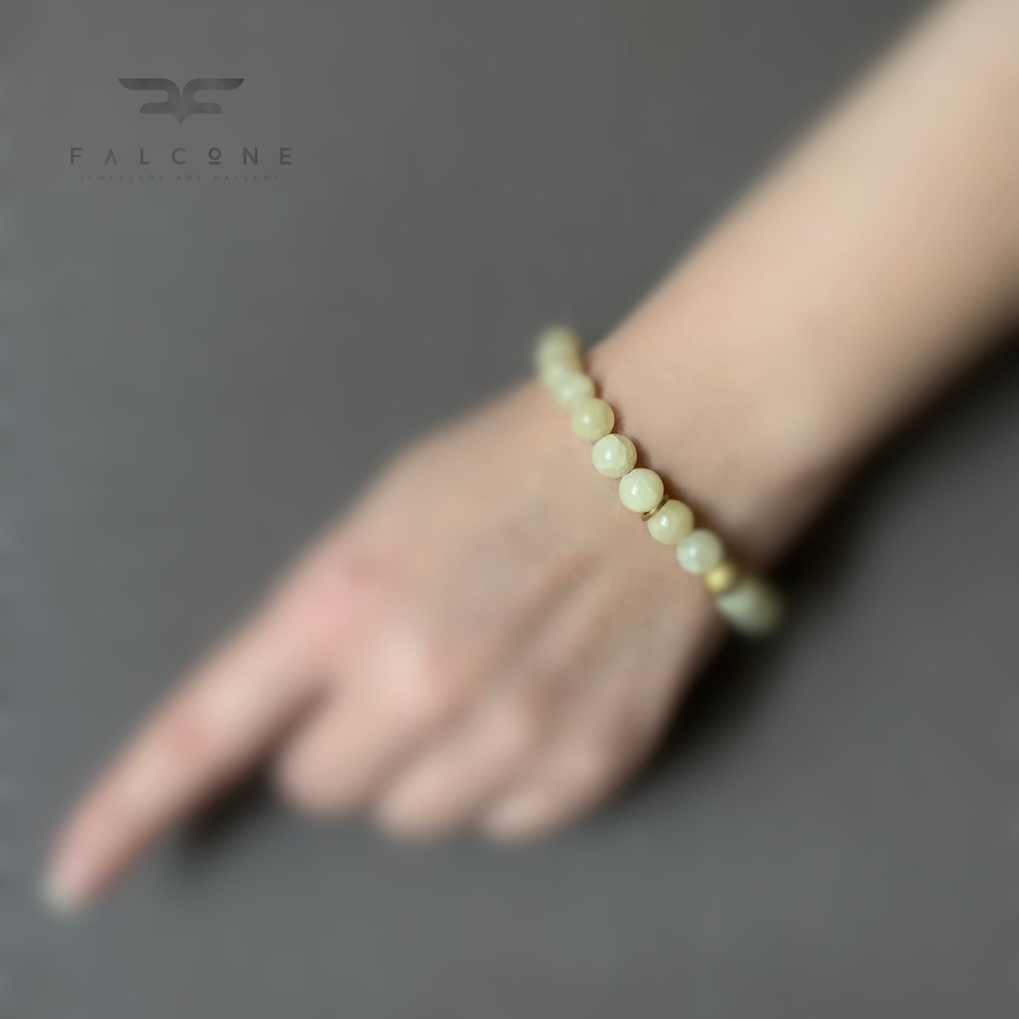 Jade and Brass Bracelet 'Sand'