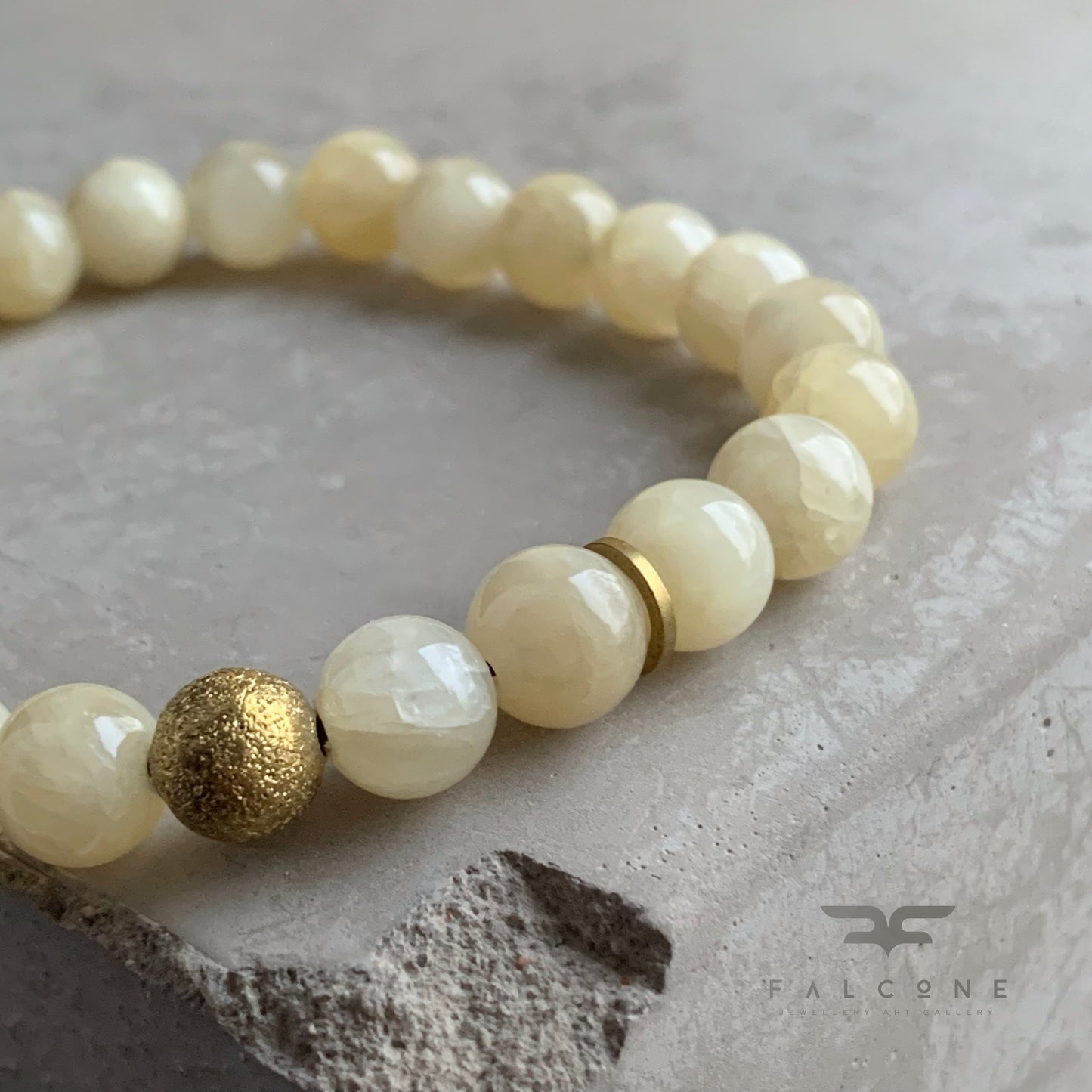 Jade and Brass Bracelet 'Sand'