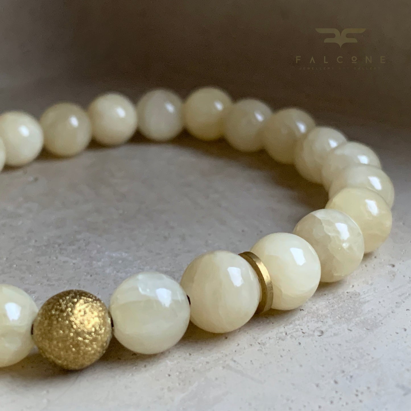 Jade and Brass Bracelet 'Sand'