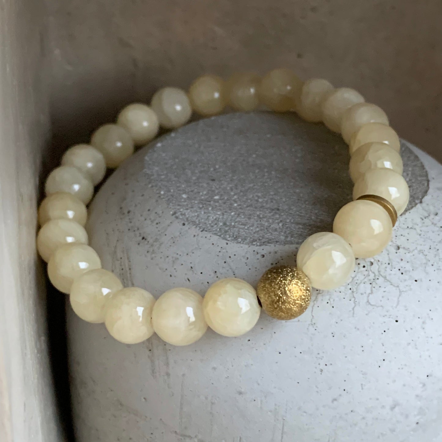 Jade and Brass Bracelet 'Sand'