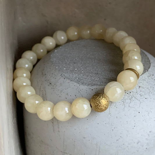 Jade and Brass Bracelet 'Sand'