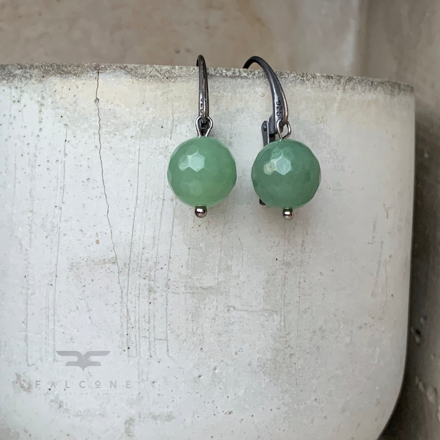 Pendientes de plata con piedras preciosas 'Nobles Jadeites'