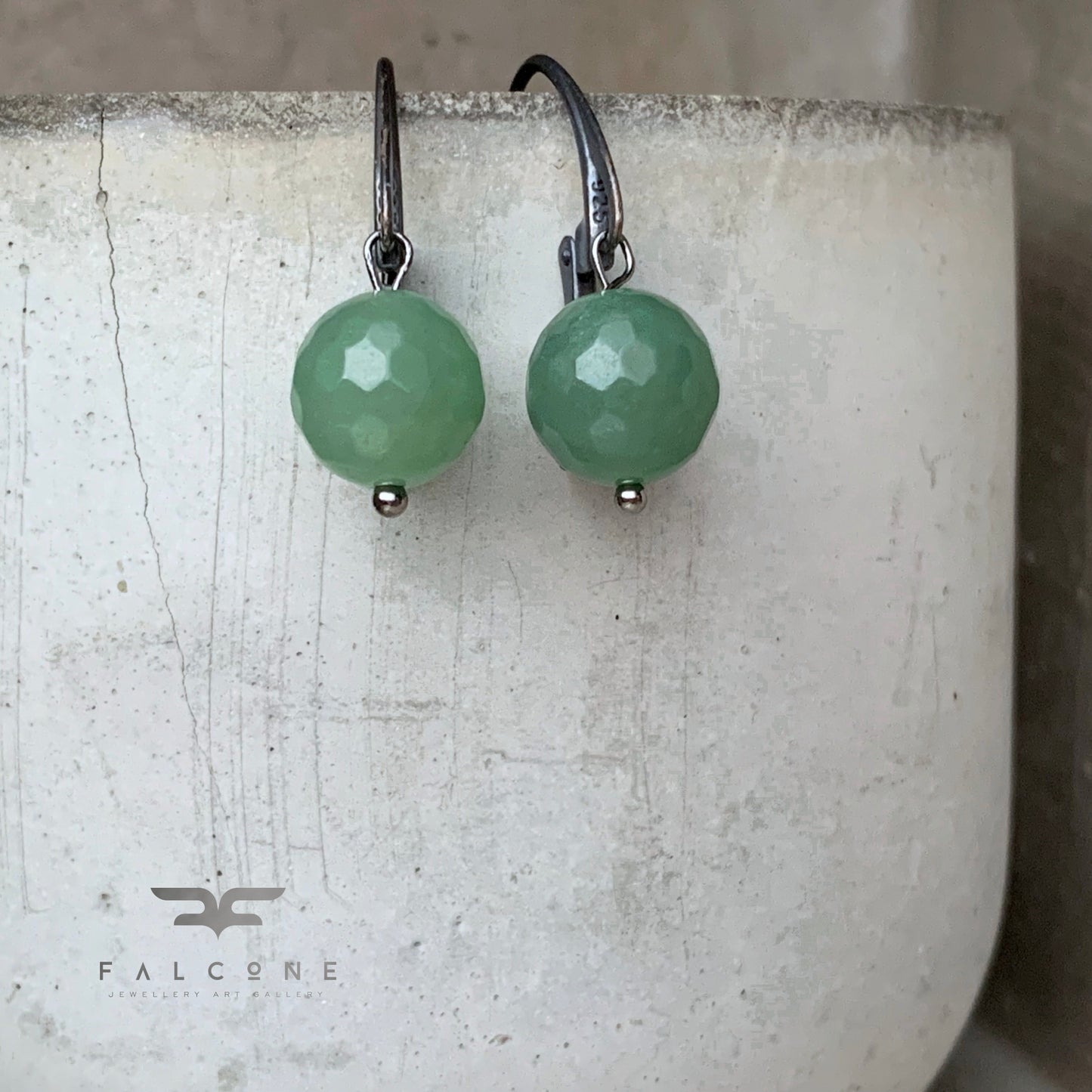 Pendientes de plata con piedras preciosas 'Nobles Jadeites'