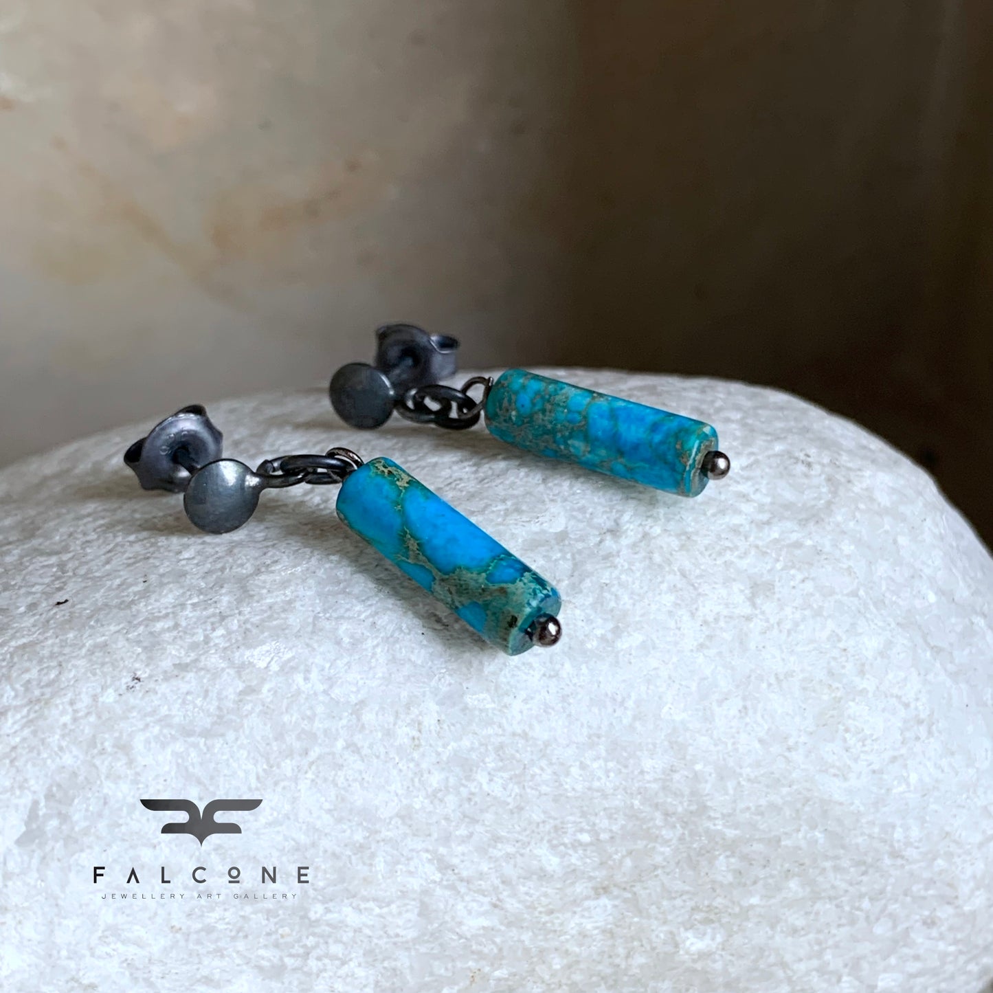 Pendientes de jaspe imperial y plata “Fragmento del Cielo”