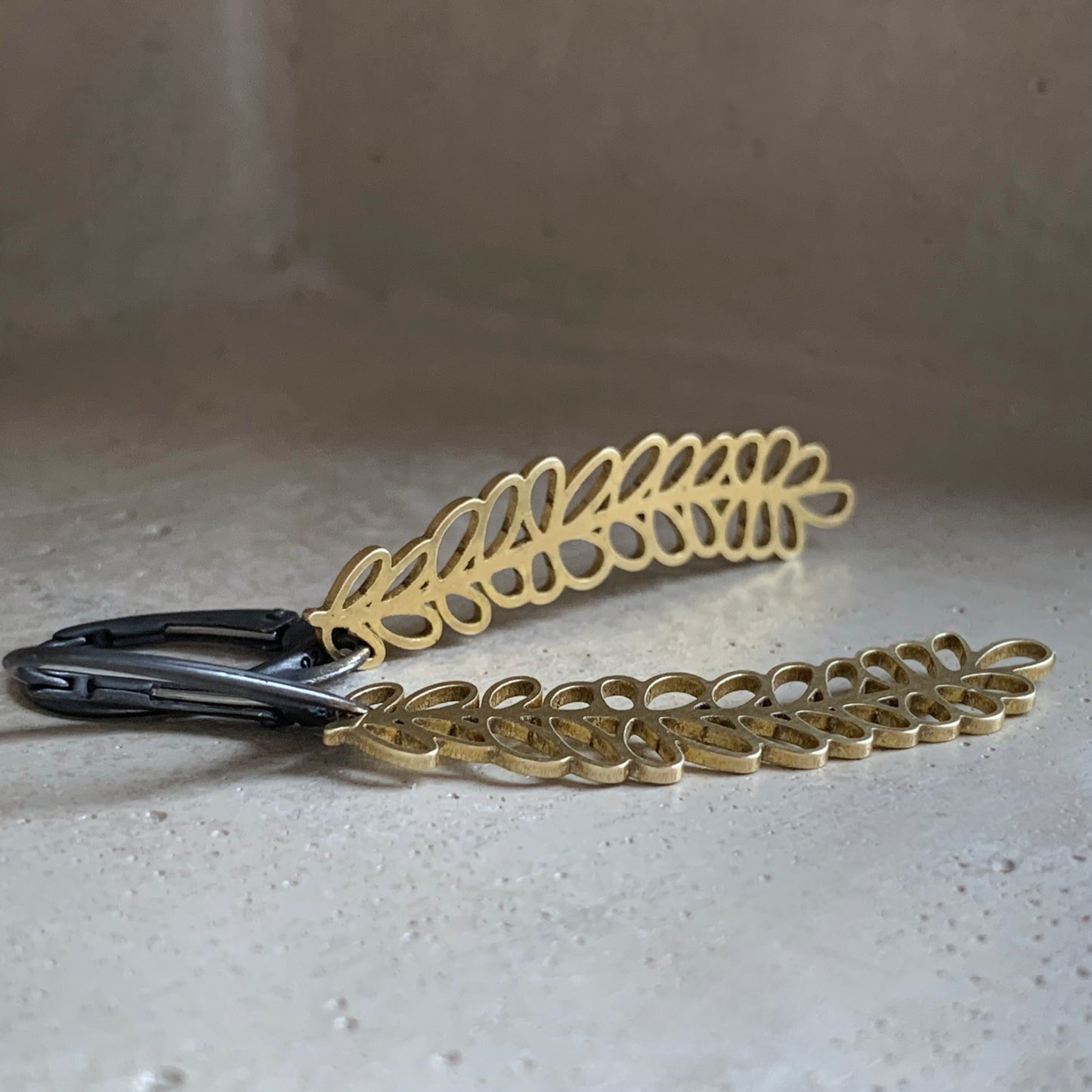 Brass and Sterling Silver Earrings 'Golden Wheat'