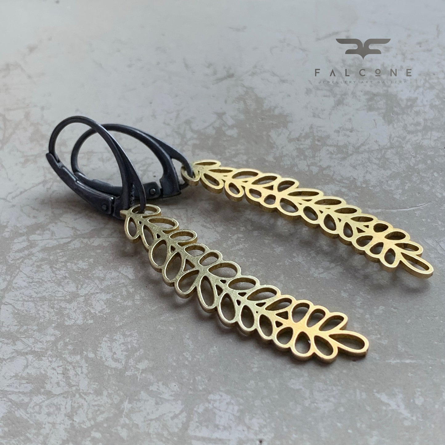 Brass and Sterling Silver Earrings 'Golden Wheat'