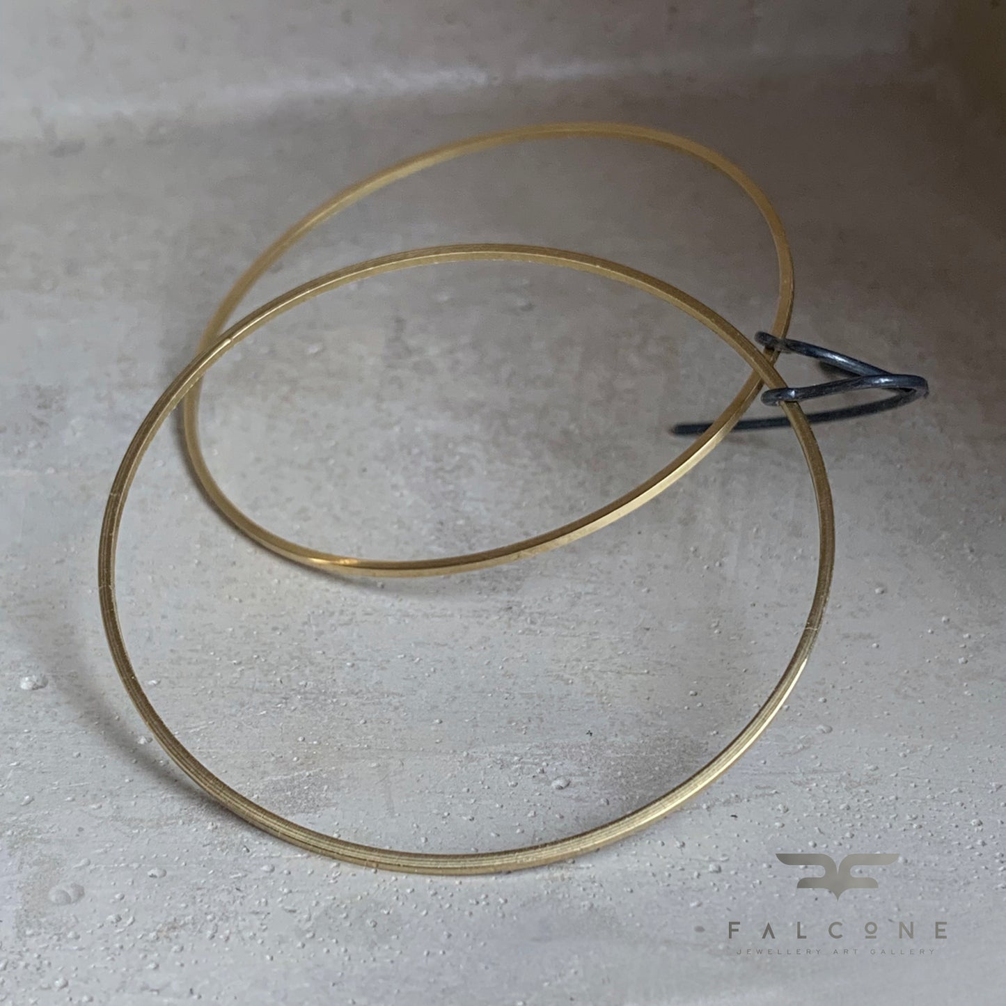 Hoop earrings made of brass and silver 'Golden Circles'