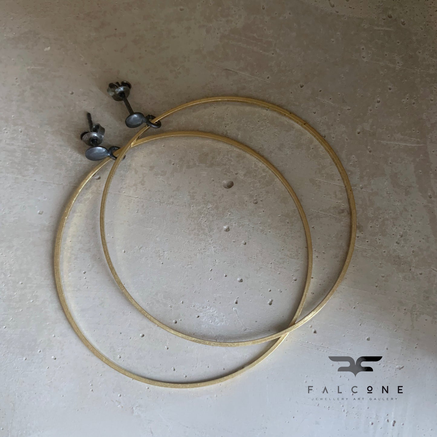 Hoop earrings made of brass and silver 'Golden Circles'