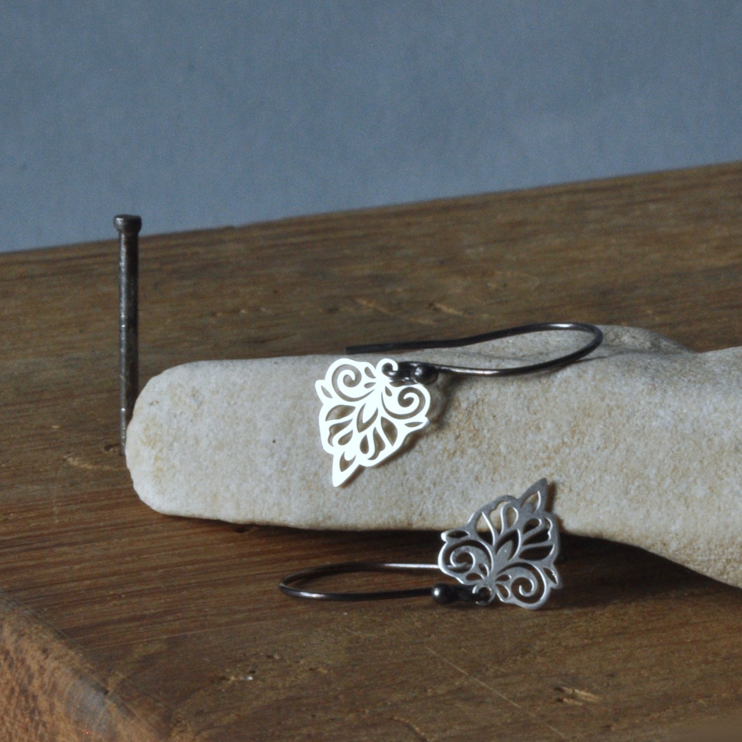 Silver earrings 'Romantic Ornaments'