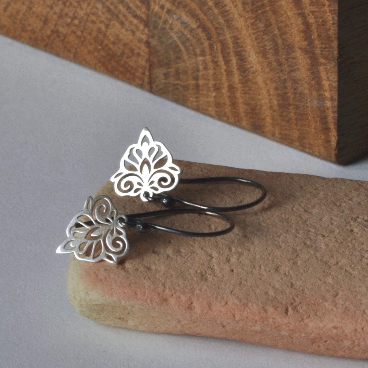 Silver earrings 'Romantic Ornaments'