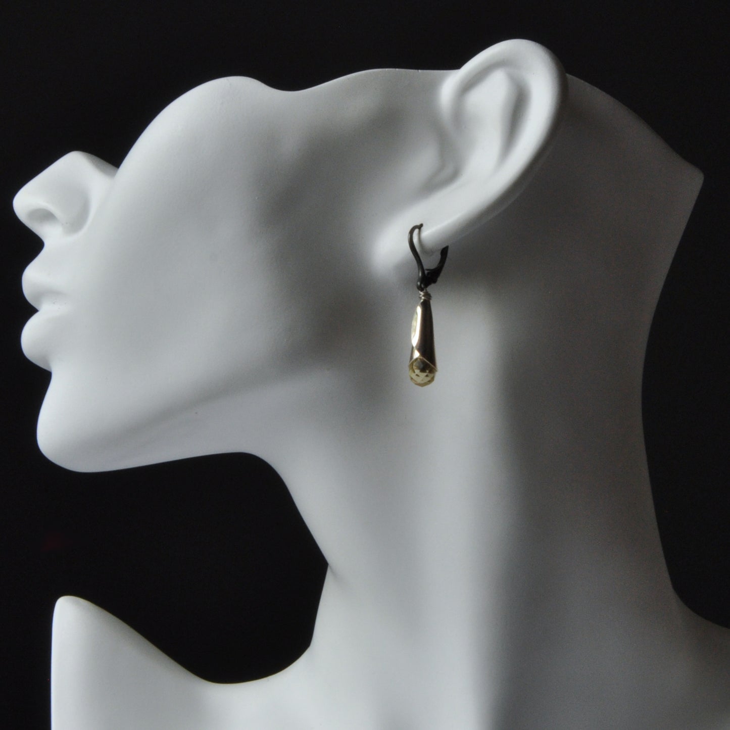 Silver handmade earrings with faceted citrine 'Silver Bells with Citrine'