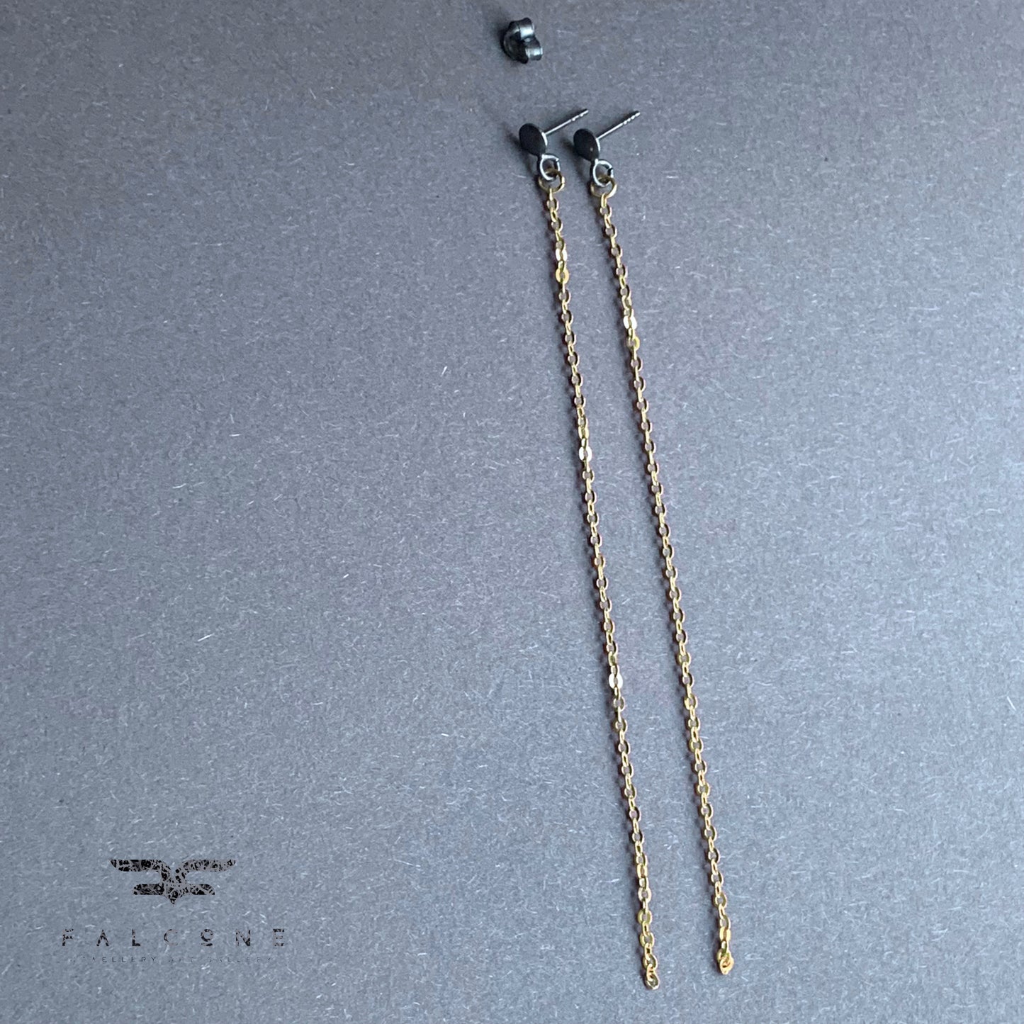 Long brass and silver earrings 'Elegance Eleven'