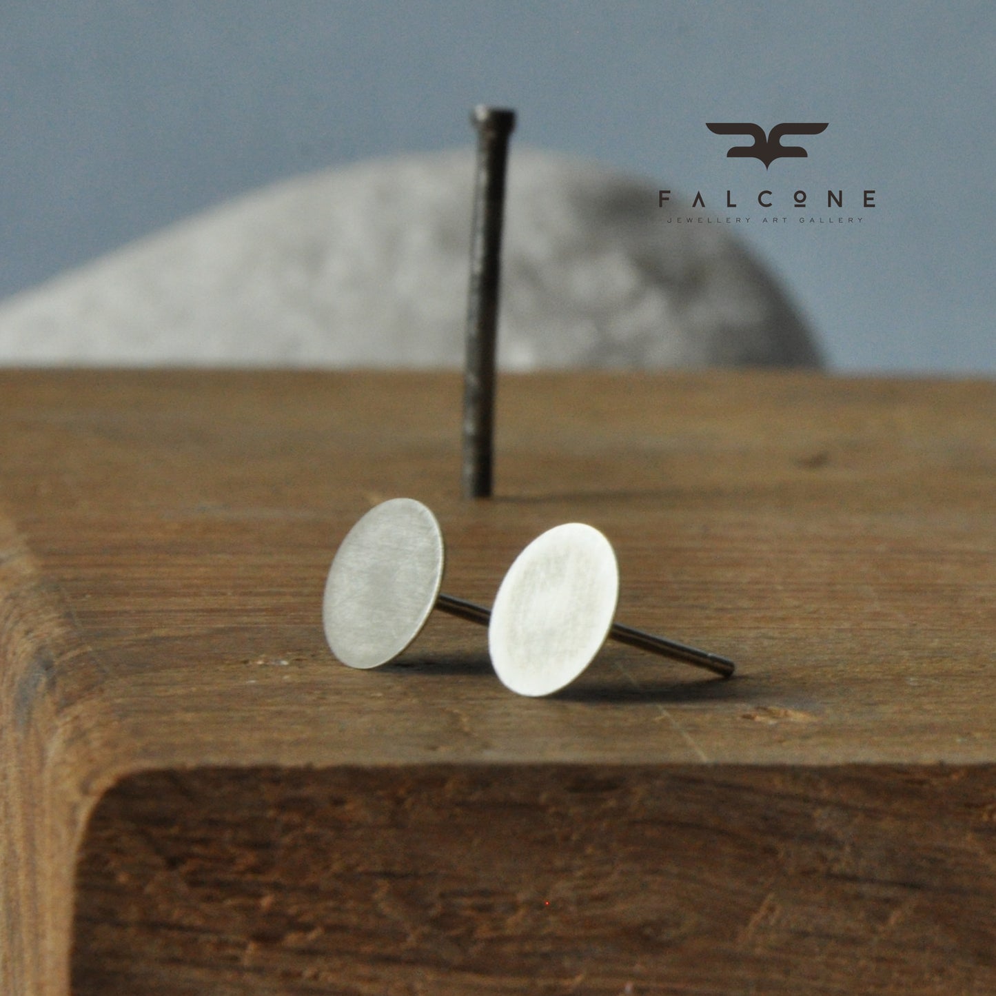 Silver stud earrings 'Geometric'