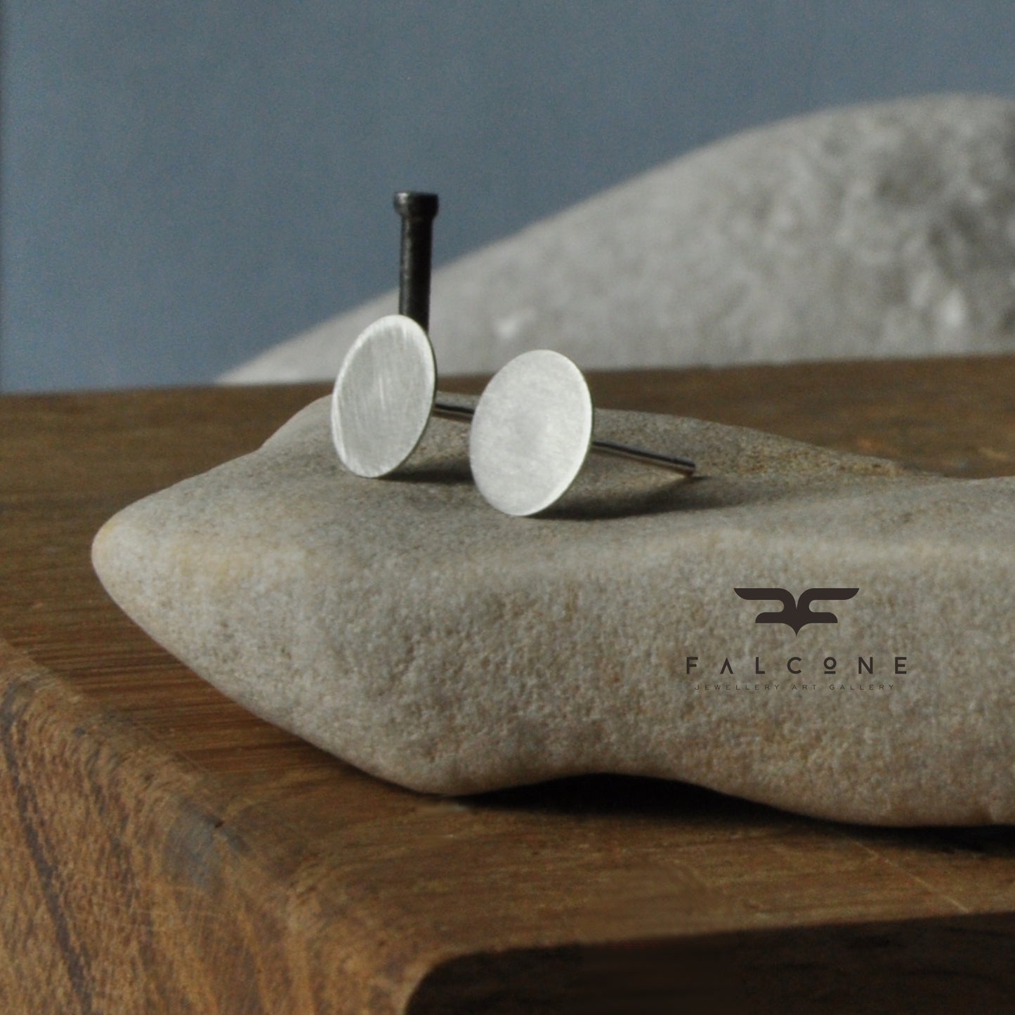 Silver stud earrings 'Geometric'