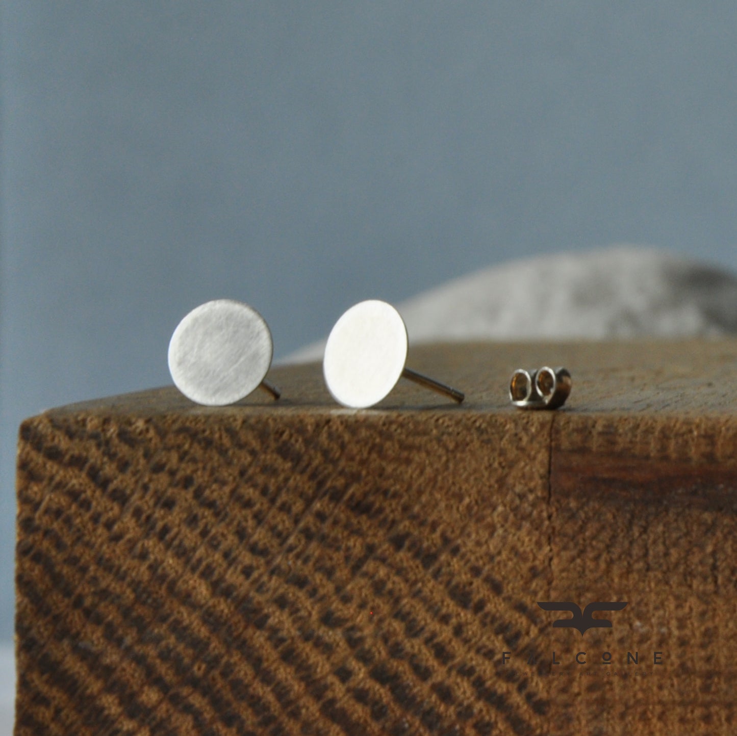 Silver stud earrings 'Geometric'