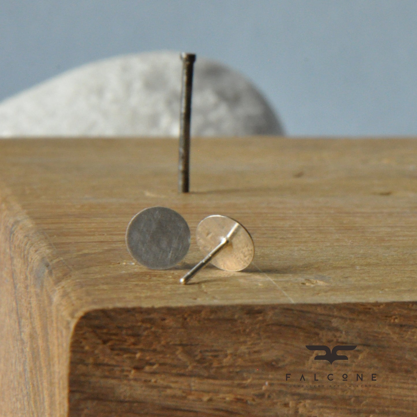 Silver stud earrings 'Geometric'