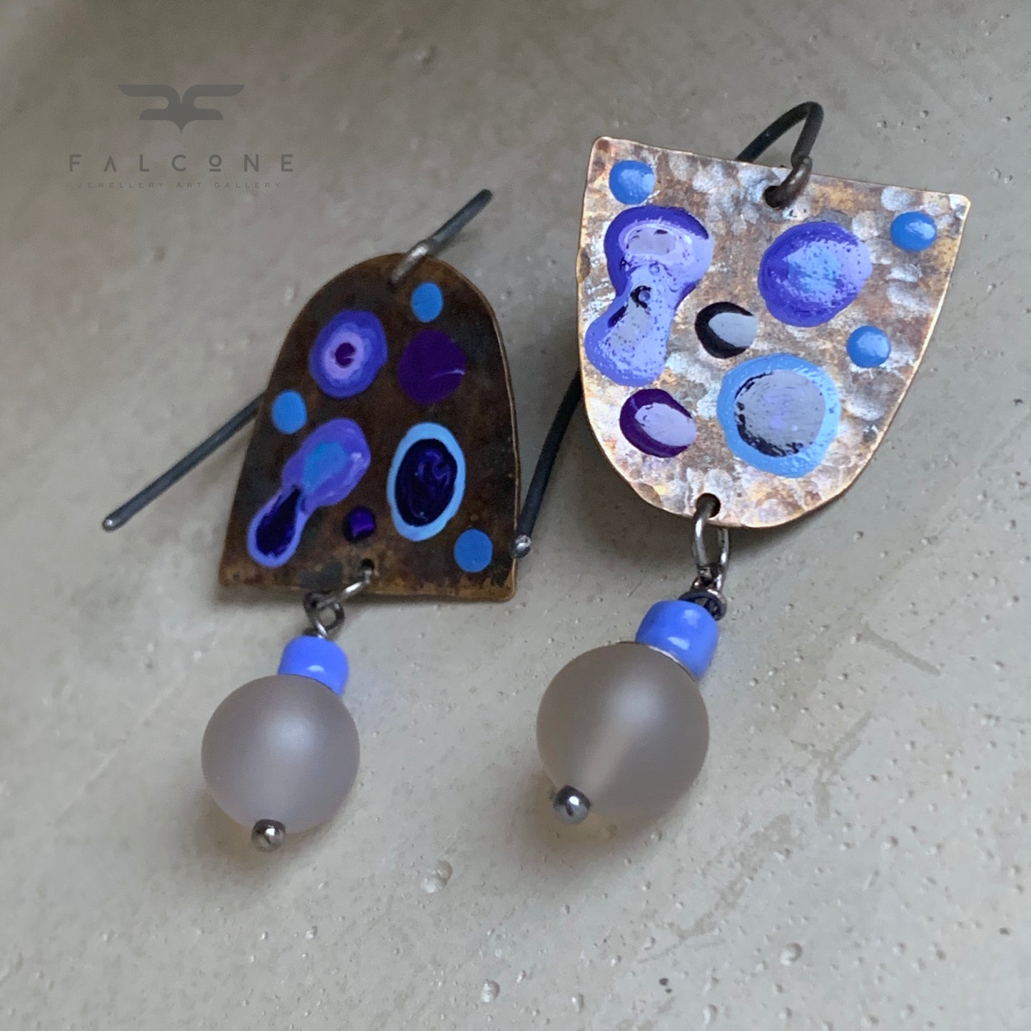 Asymmetric Brass and Silver Earrings 'Sea Creatures / Jellyfish'