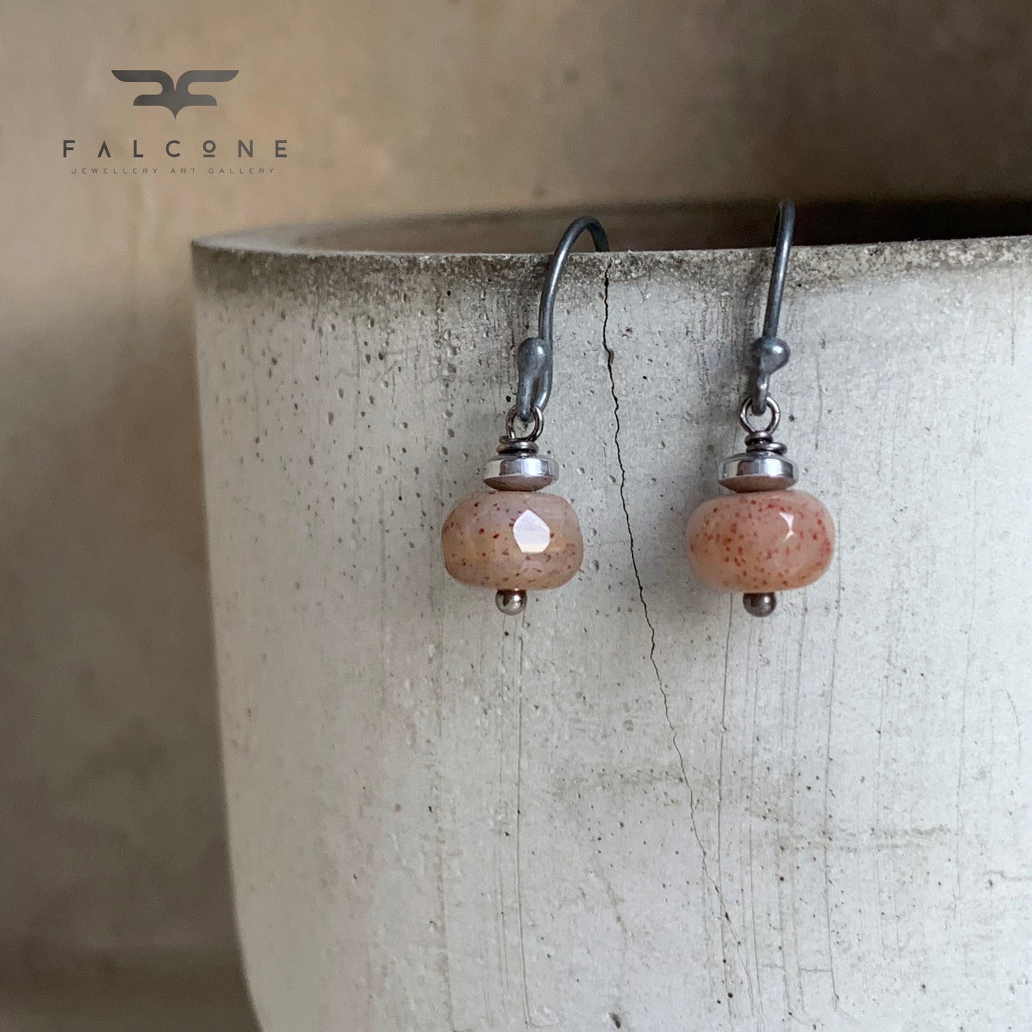 Silver and Agate Earrings 'Quails'