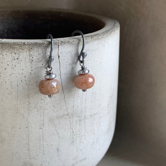 Silver and Agate Earrings 'Quails'