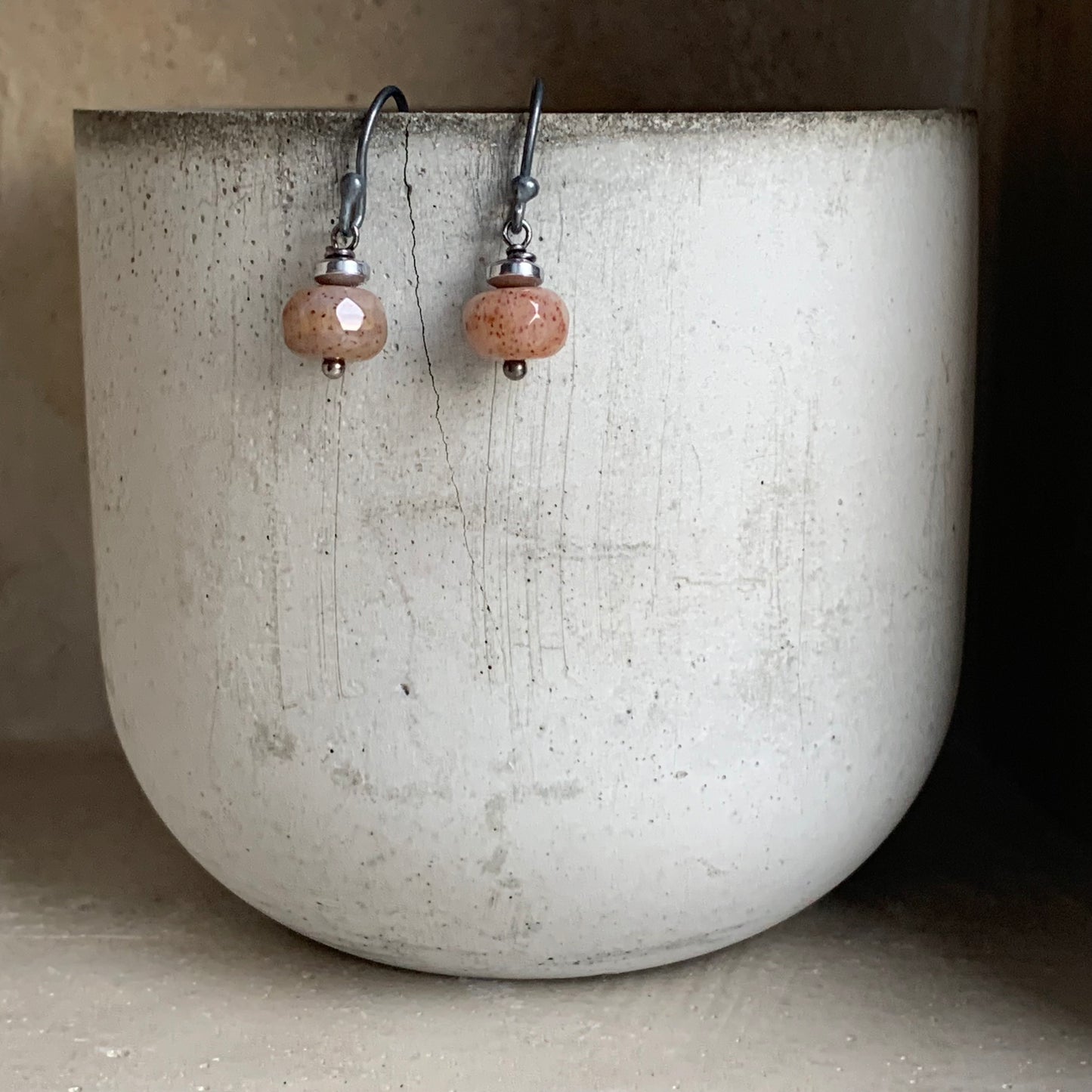 Silver and Agate Earrings 'Quails'