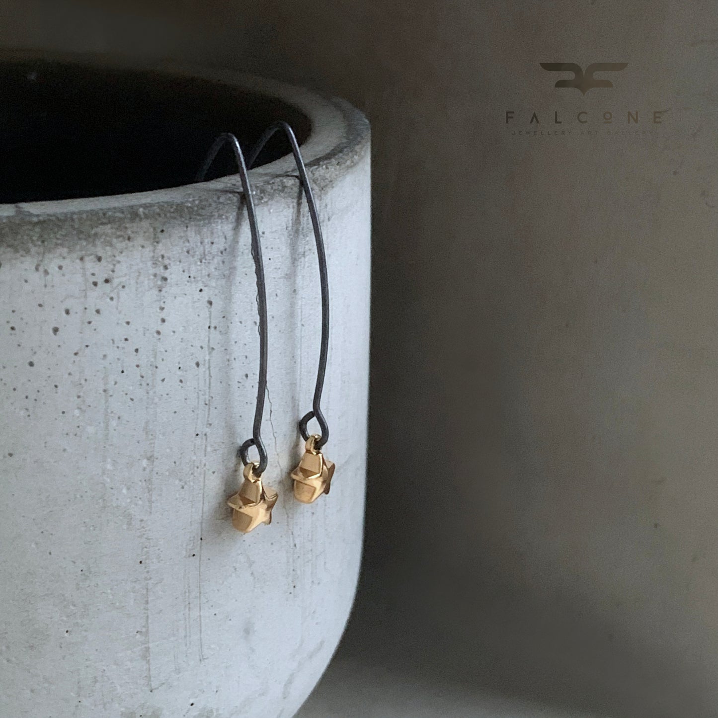 Gold-Plated Brass & Silver Earrings 'Golden Star - Wish'