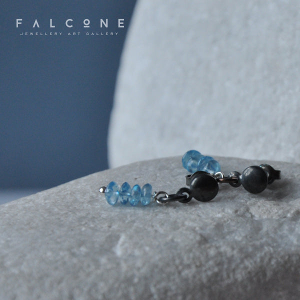 Pendientes de plata con topacio natural 'Blue Topaz'