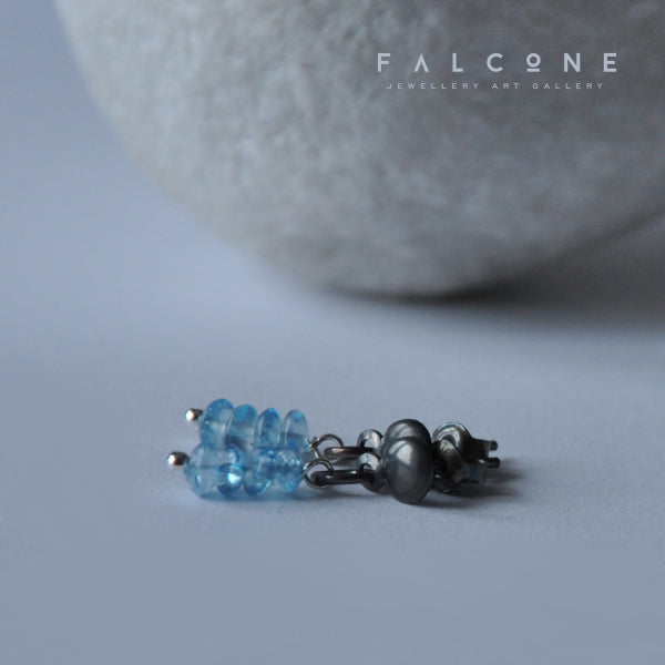 Pendientes de plata con topacio natural 'Blue Topaz'