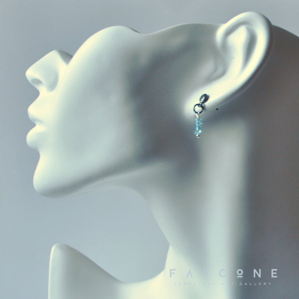 Pendientes de plata con topacio natural 'Blue Topaz'