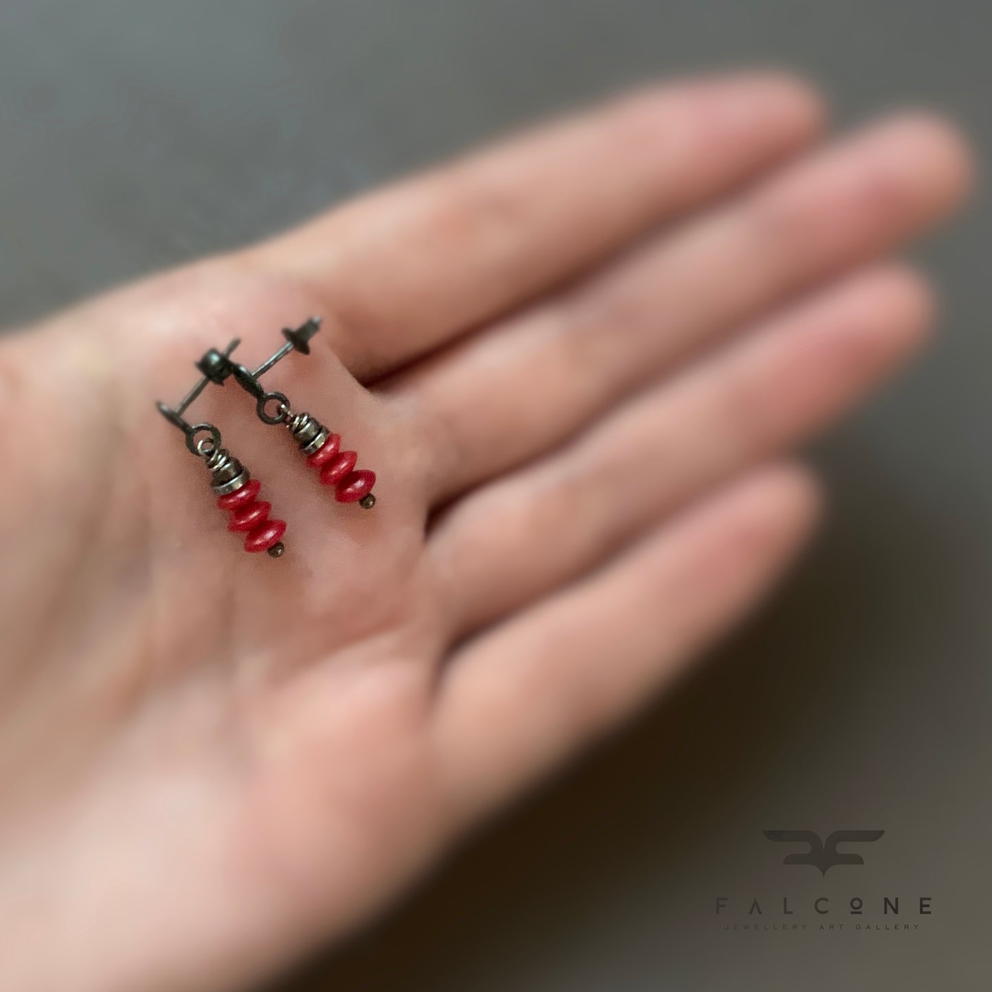 Pendientes de plata 'Otoño con Coral'