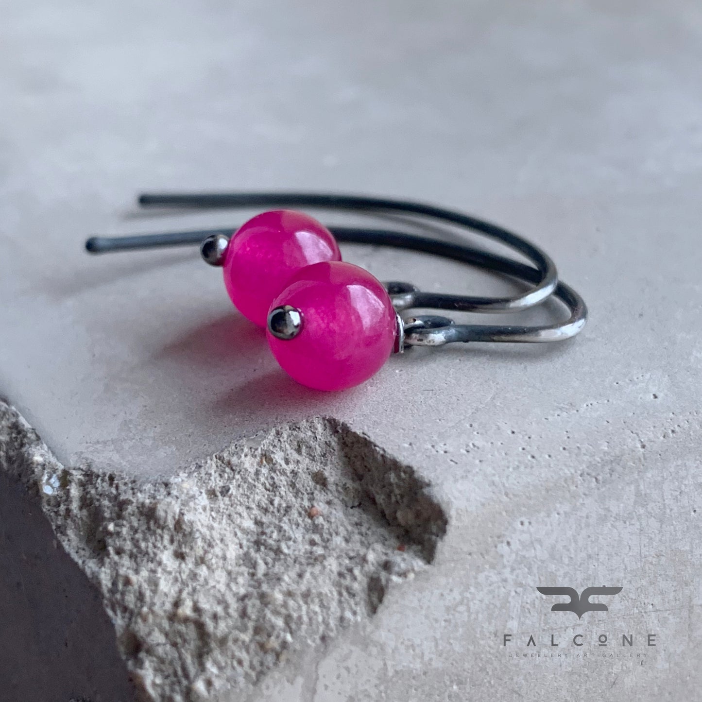 Agate and Sterling Silver Earrings 'Peonies in Stone'