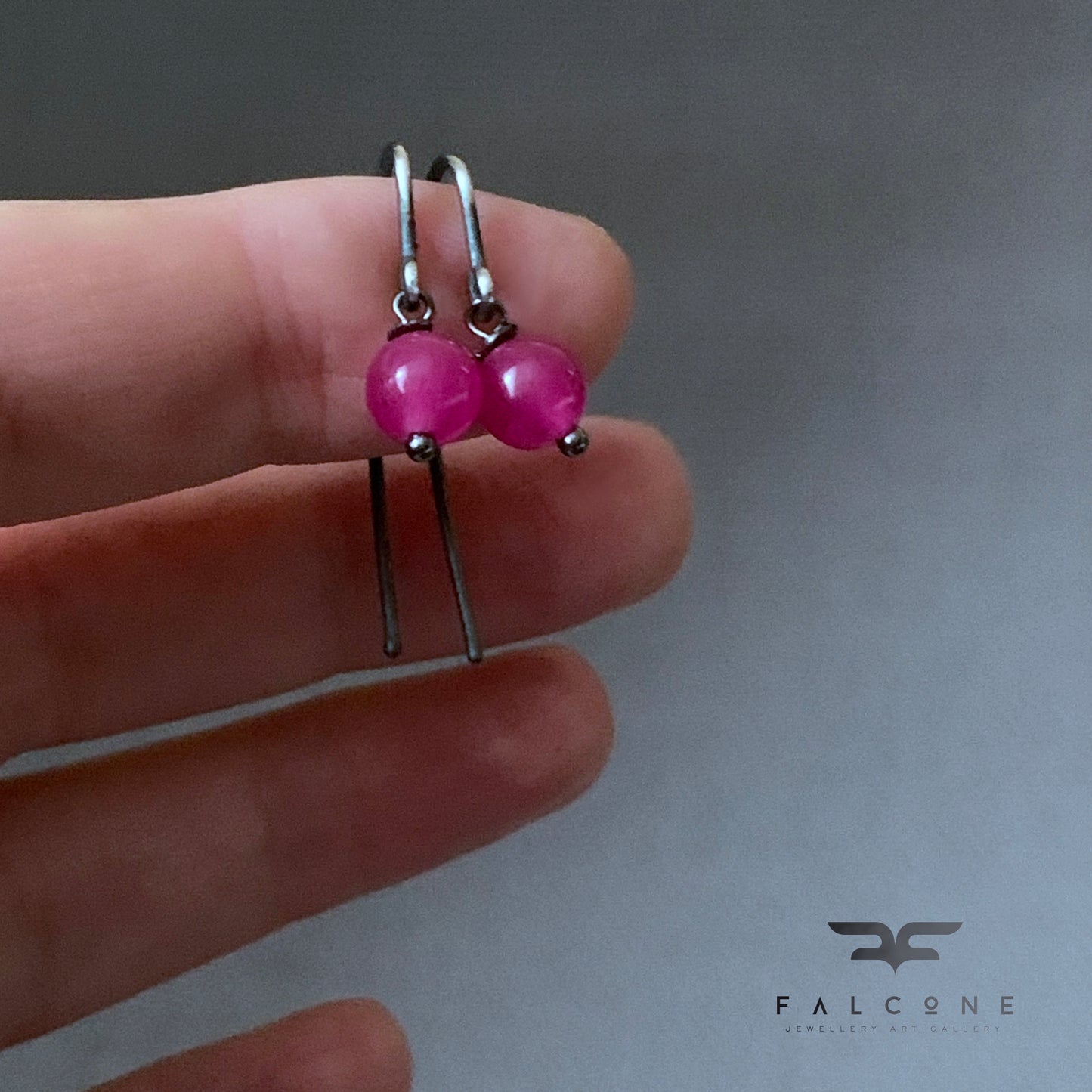 Agate and Sterling Silver Earrings 'Peonies in Stone'