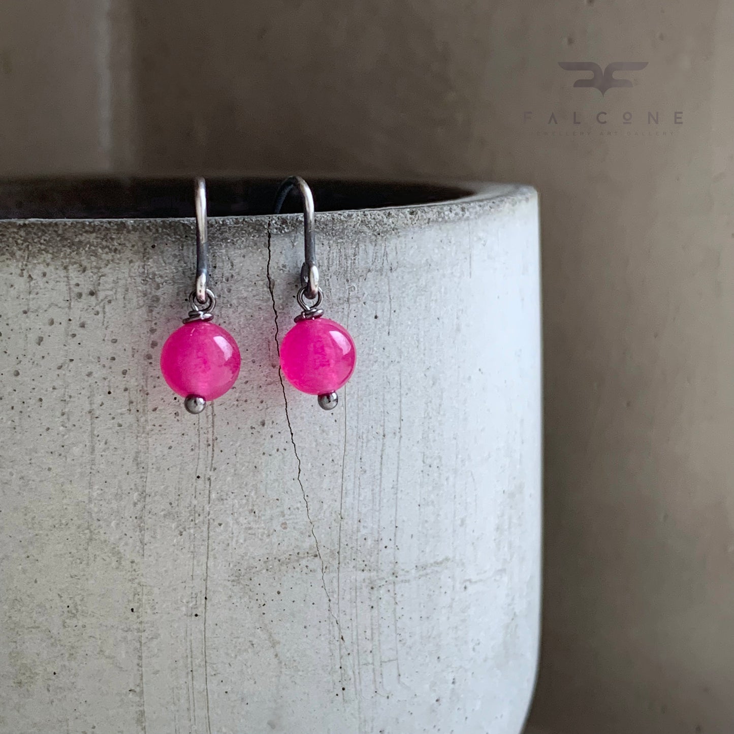 Agate and Sterling Silver Earrings 'Peonies in Stone'