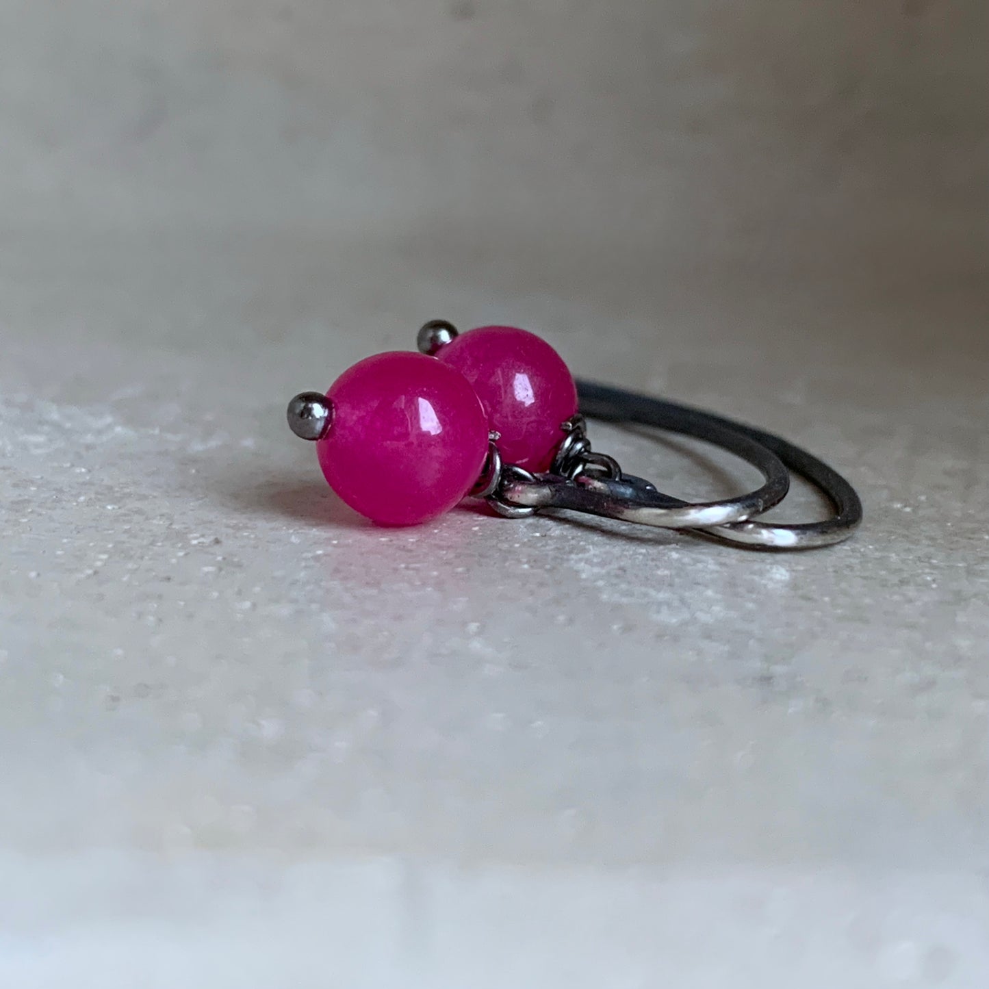 Agate and Sterling Silver Earrings 'Peonies in Stone'