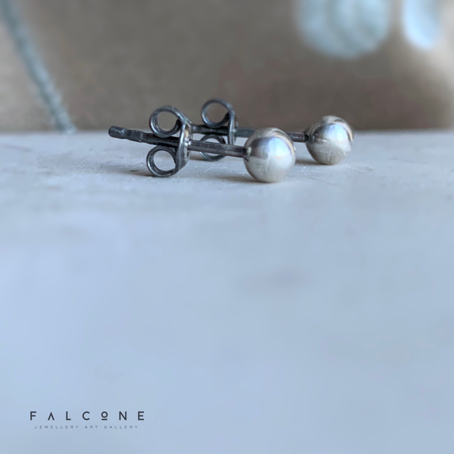 Silver Stud Earrings 'Silver Dew'