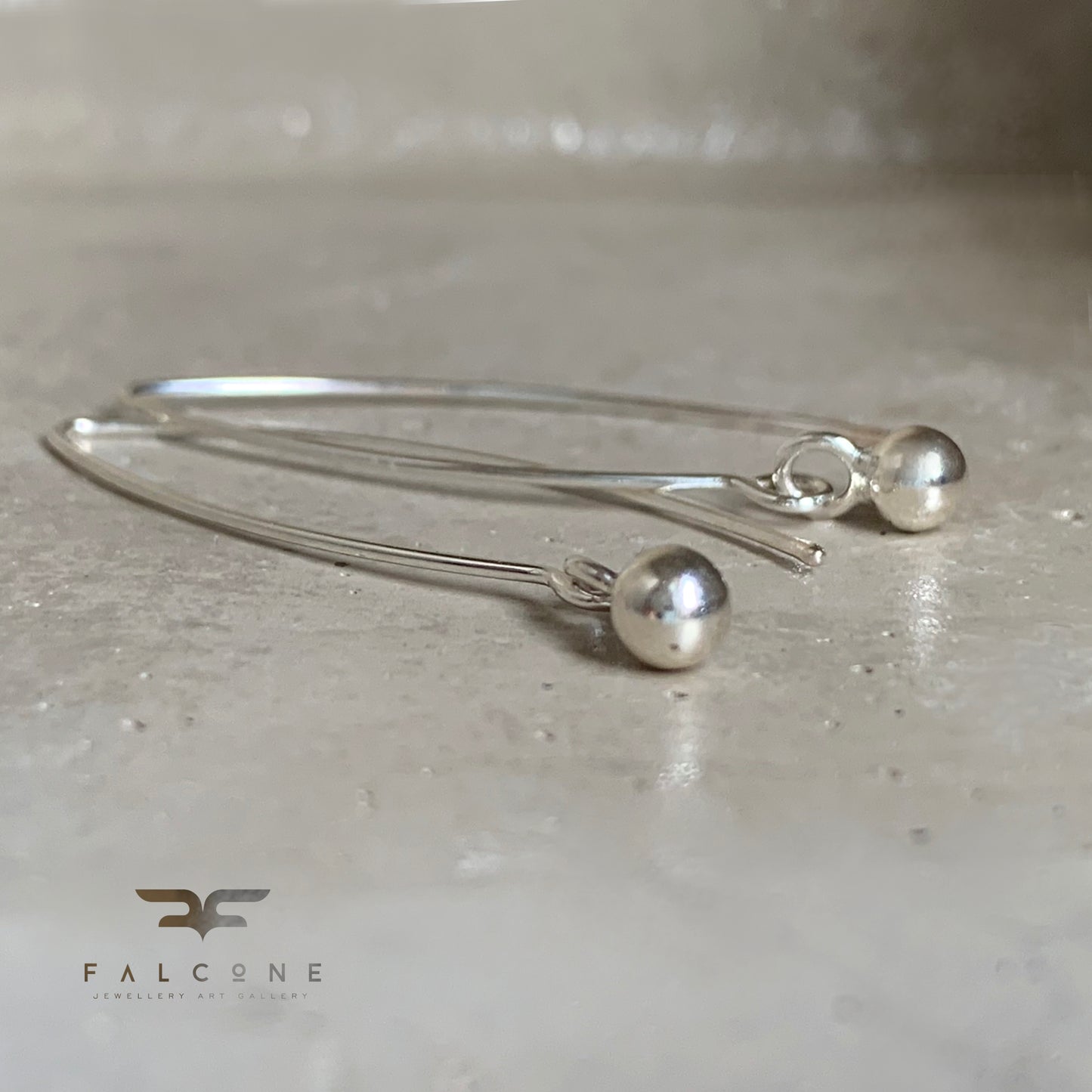 Minimalist Silver Earrings 'Silver Glow - Small Beads'