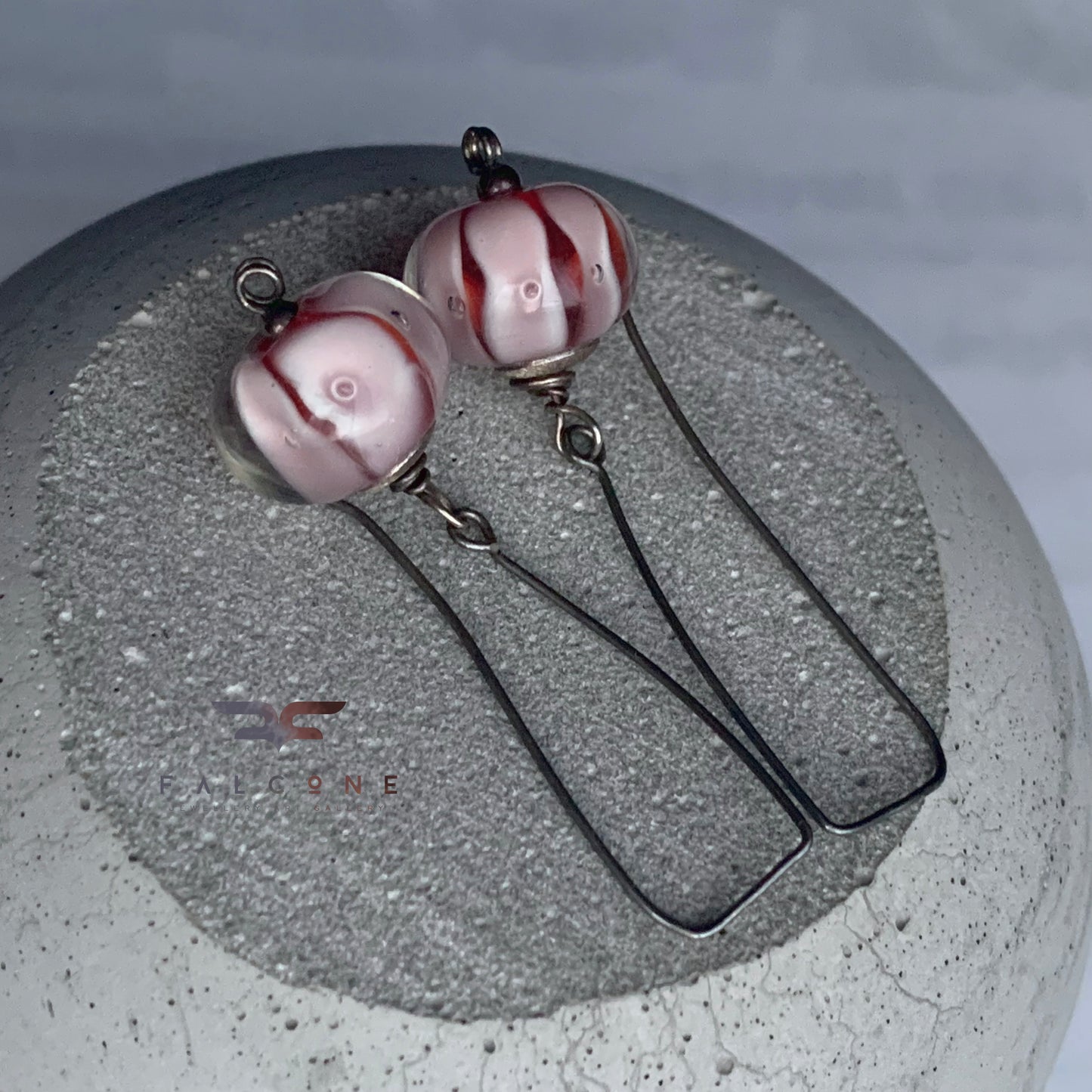 Pendientes de plata con rondelles de cristal en rosa empolvado 'Candy Shop'