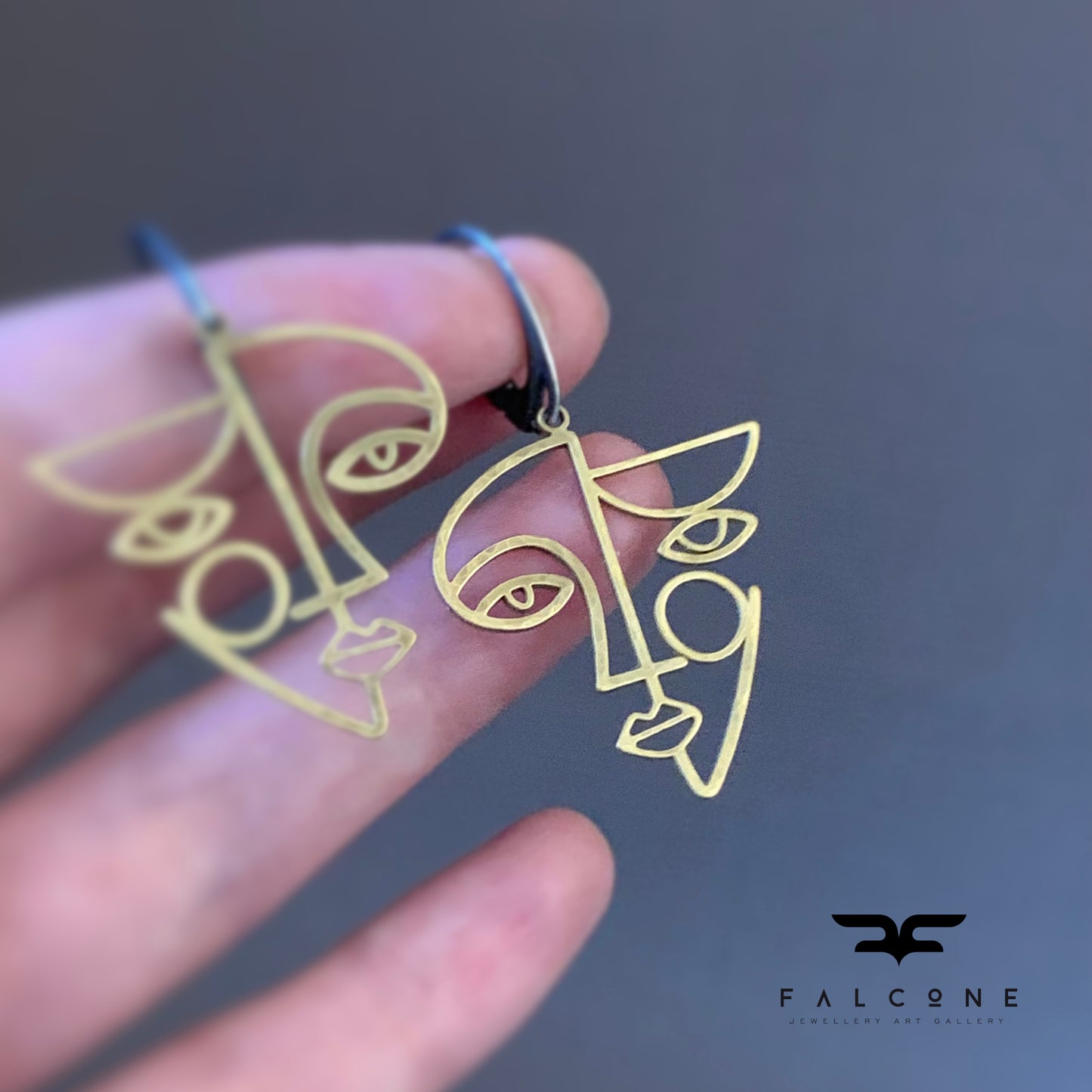 Brass and Sterling Silver Earrings 'Modern Retro'