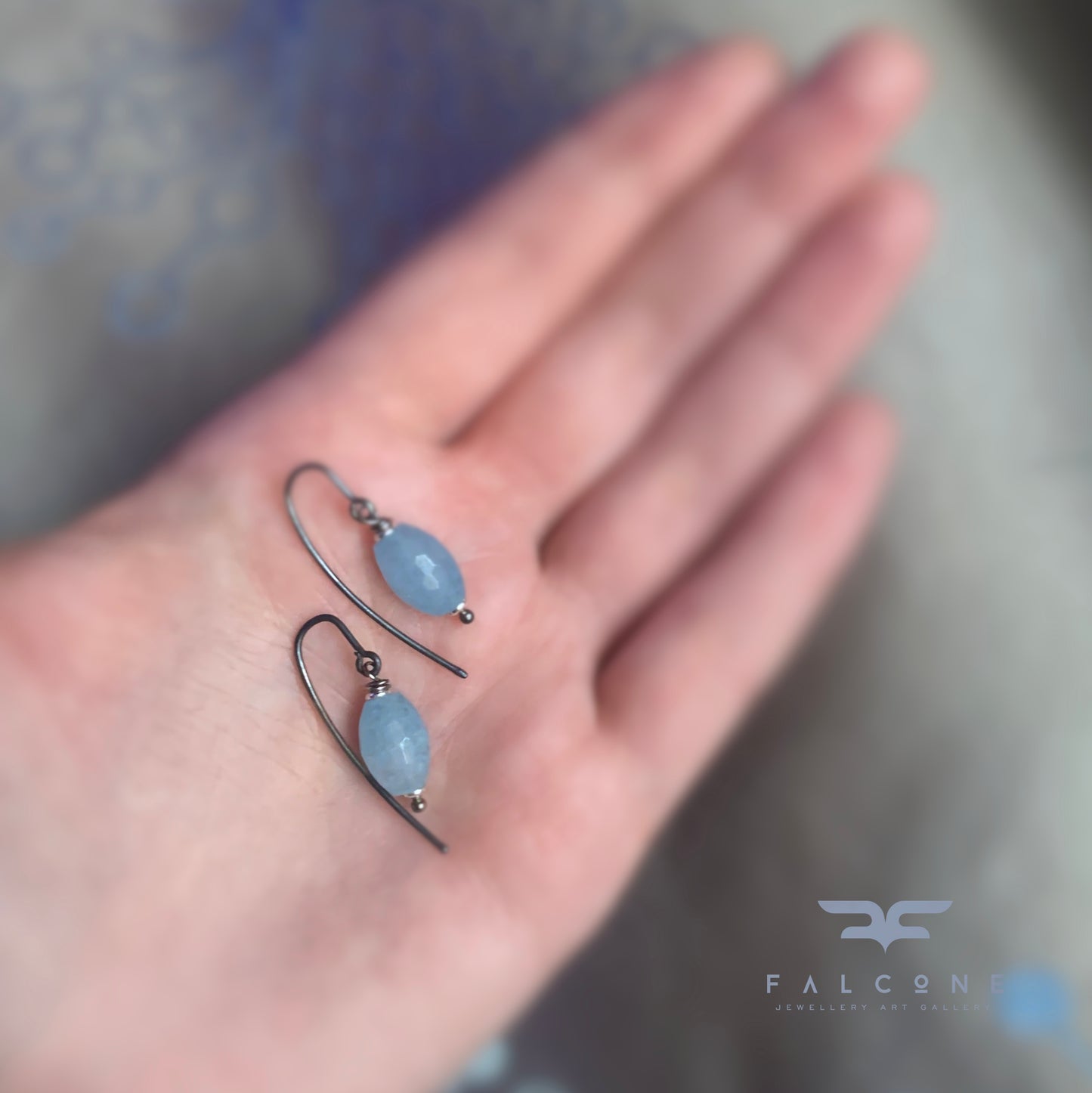 Sterling Silver and Blue Quartz Earrings 'Cold Blue'