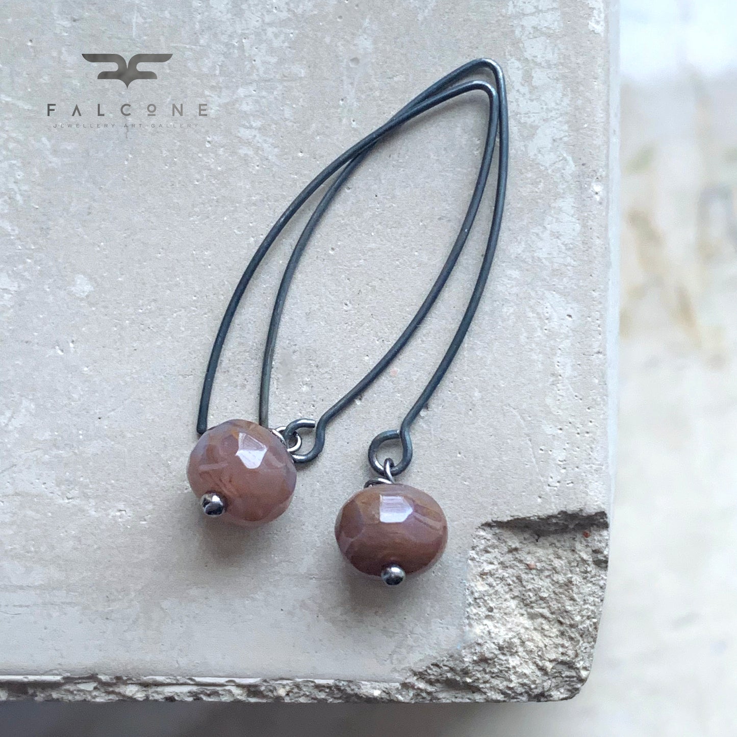 Agate and Silver Earrings 'Nymphs of Bogs and Peatlands'