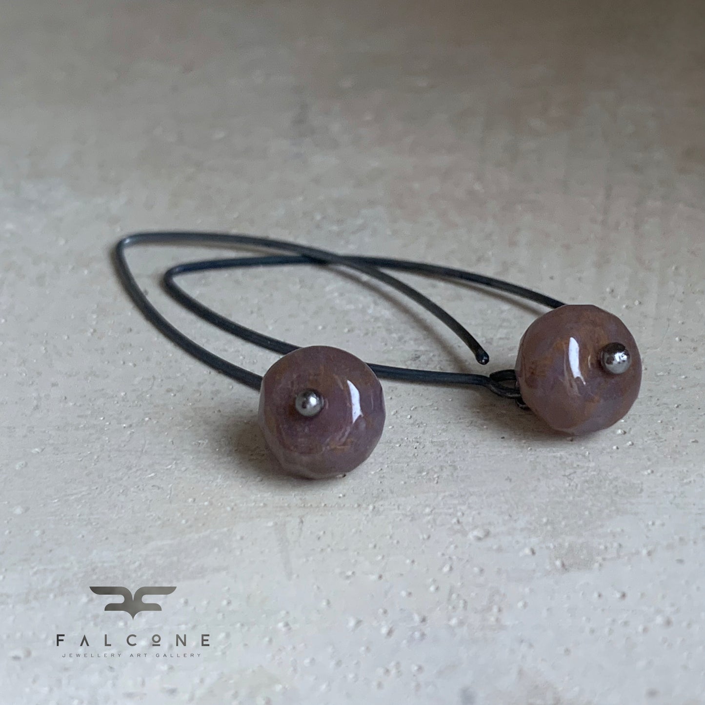 Agate and Silver Earrings 'Nymphs of Bogs and Peatlands'