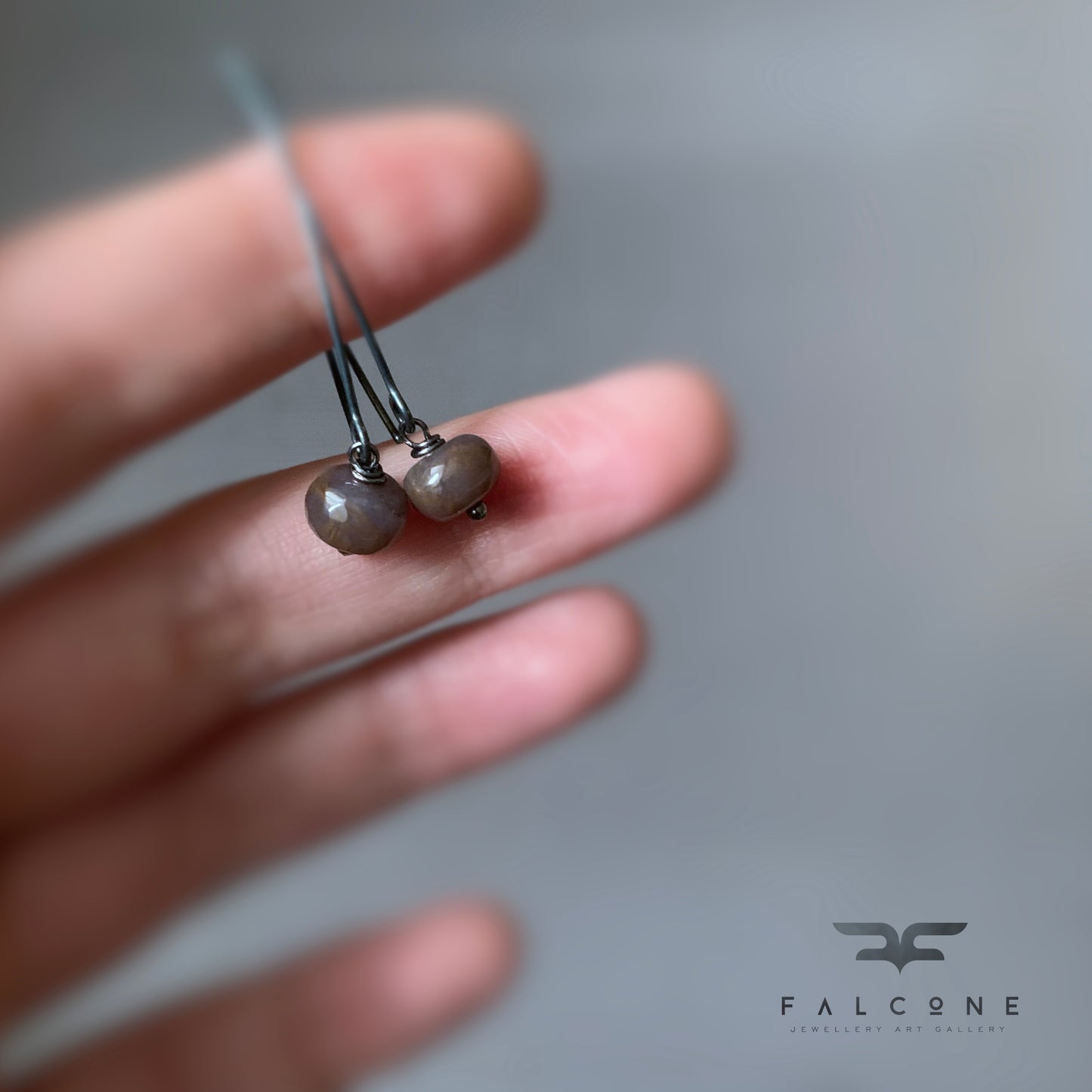 Agate and Silver Earrings 'Nymphs of Bogs and Peatlands'