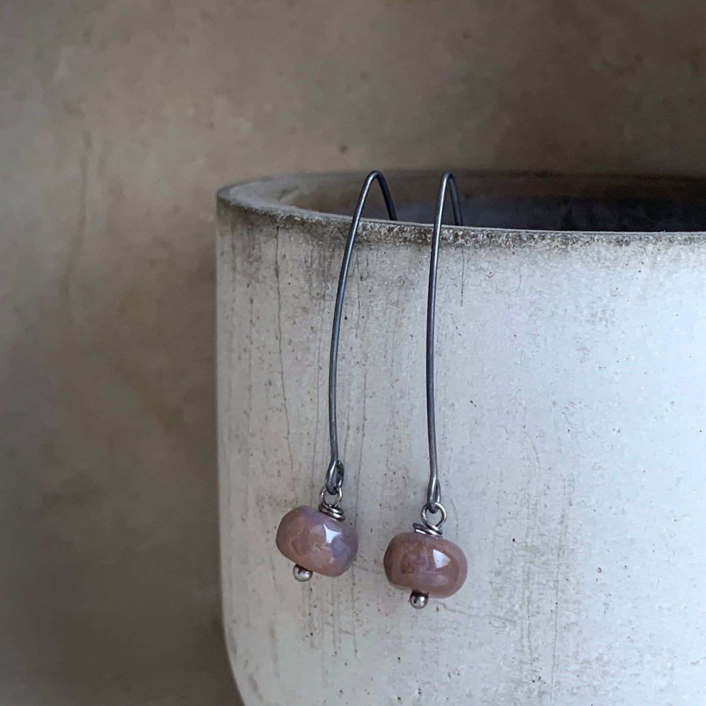 Agate and Silver Earrings 'Nymphs of Bogs and Peatlands'