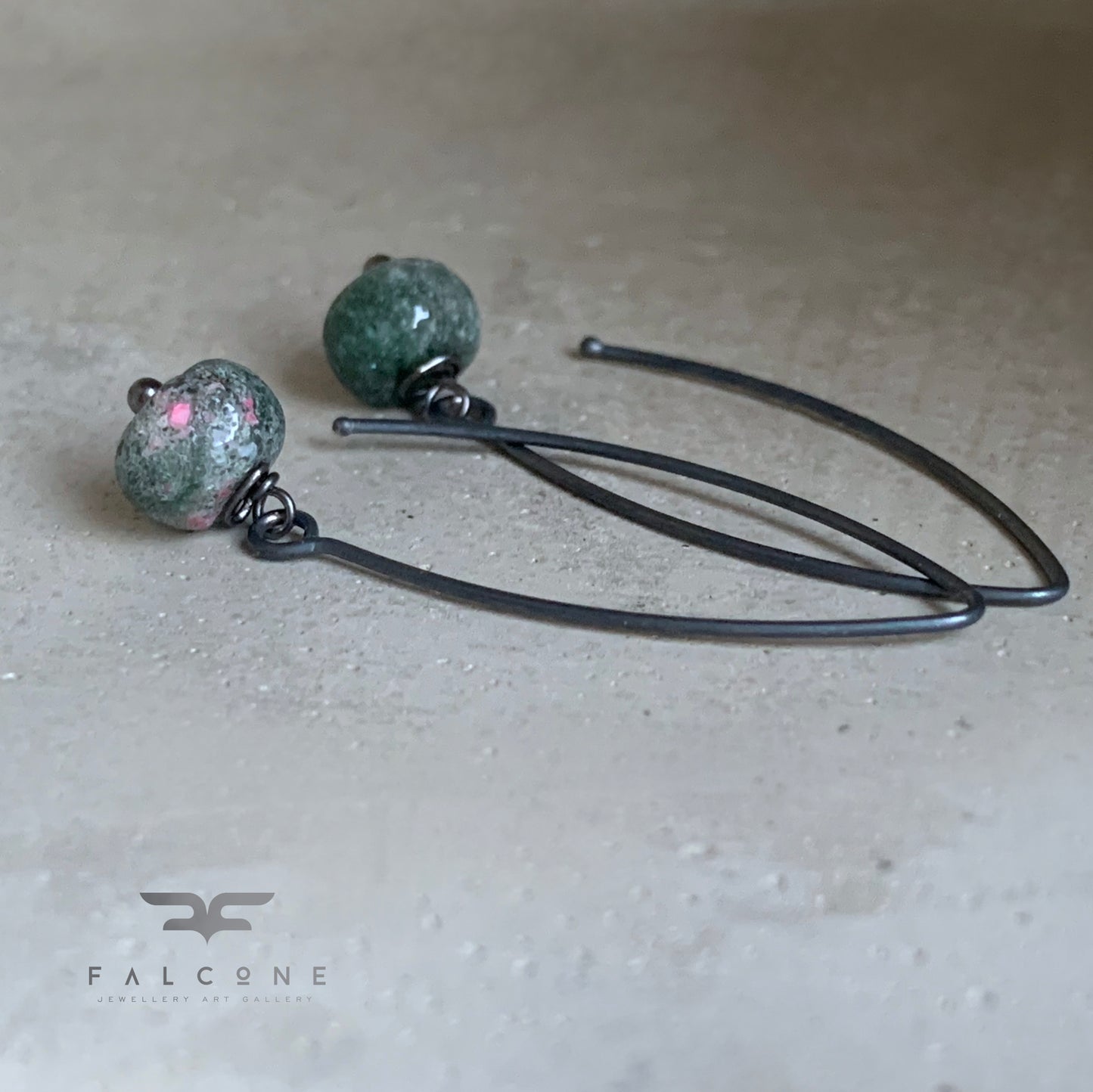 Agate and Sterling Silver Earrings 'Nymphs of Moss and Heathland'